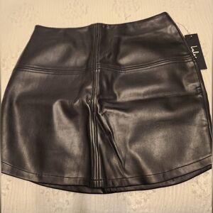 Lulus  Black Leather Skirt